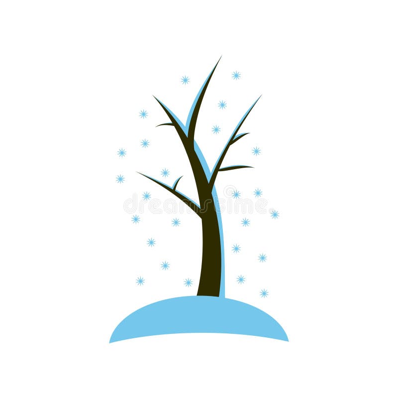 Projeto maravilhoso de uma árvore do inverno com neve ilustração royalty free Projeto maravilhoso de uma árvore do inverno com neve ilustração royalty free