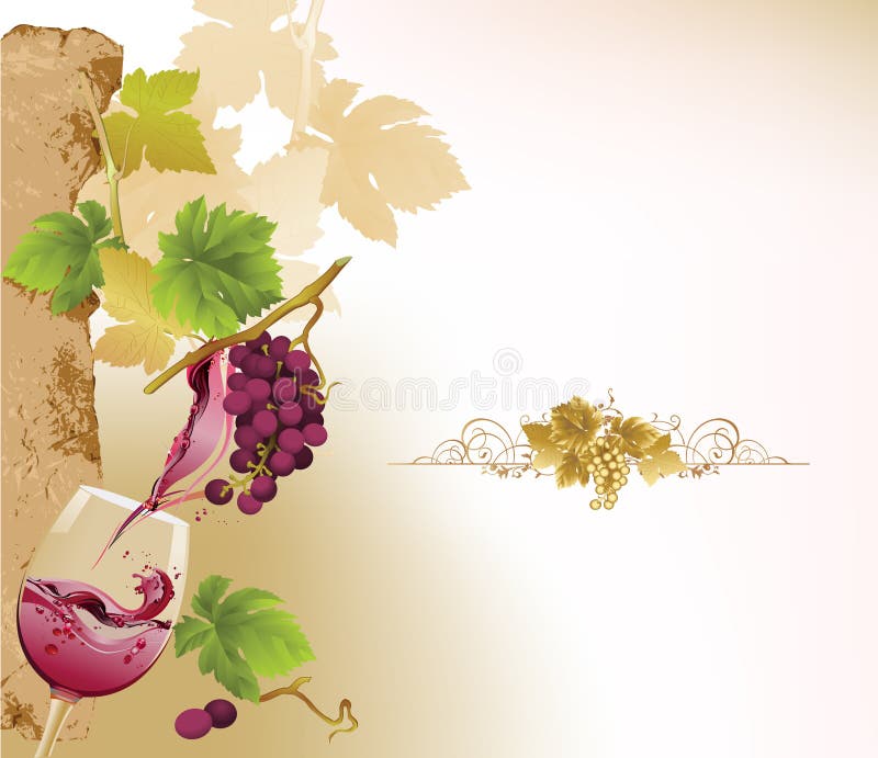 Design para a lista de vinhos. ilustração do vetor