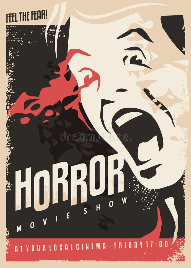 Projeto Do Cartaz De Filmes De Terror Ilustração do Vetor