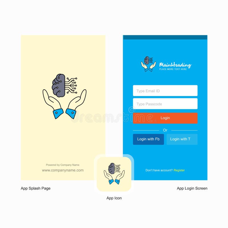 Projeto seguro da tela do respingo da nuvem da empresa e da página do início de uma sessão com molde do logotipo r ilustração do vetor Projeto seguro da tela do respingo da nuvem da empresa e da página do início de uma sessão com molde do logotipo r ilustração do vetor
