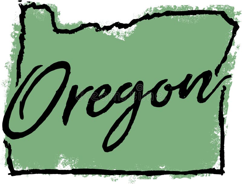 Projeto tirado mão do estado de Oregon ilustração royalty free Projeto tirado mão do estado de Oregon ilustração royalty free