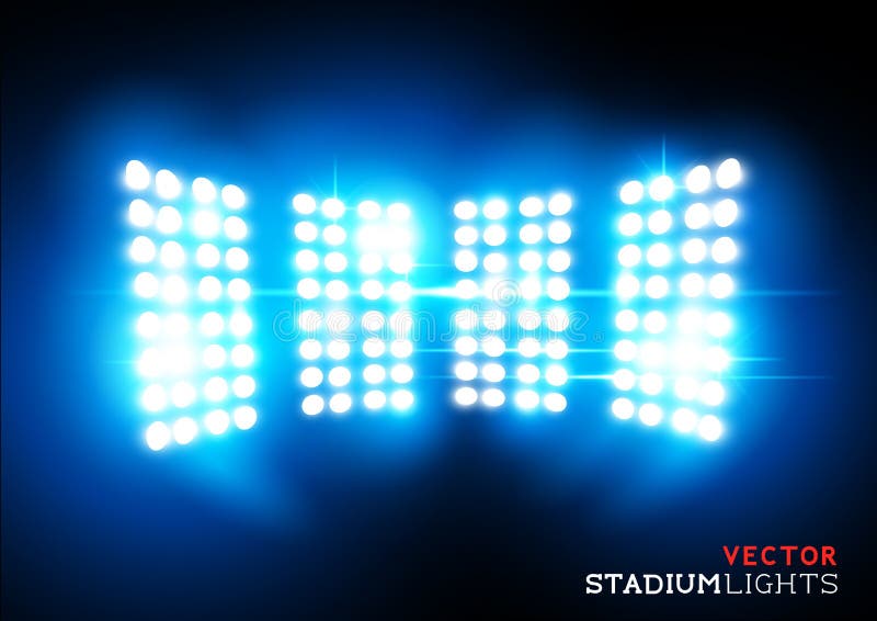 Holofotes de Estádio Vector ilustração do vetor