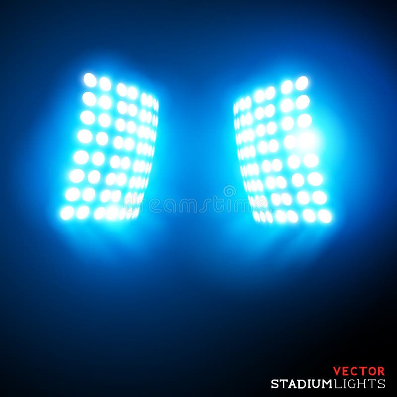 Luzes de Inundação do Estádio Vector ilustração royalty free