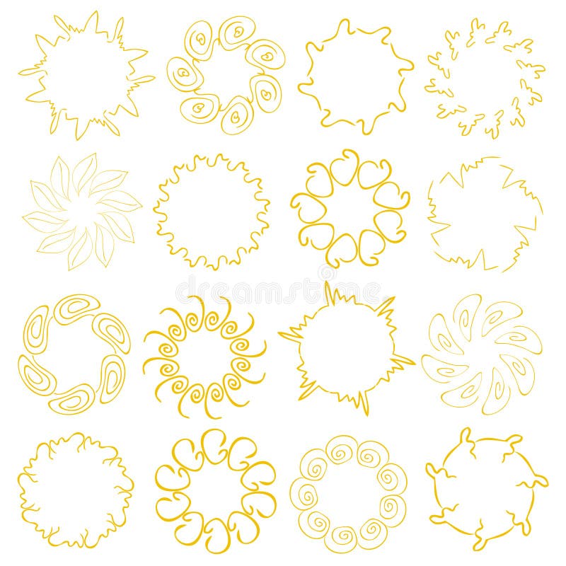 Desenhos de sol ilustração do vetor