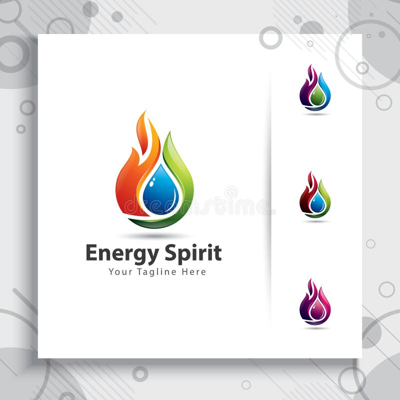 projetos do logotipo do vetor do espírito da energia do fogo 3d para a empresa da indústria ilustração do vetor projetos do logotipo do vetor do espírito da energia do fogo 3d para a empresa da indústria ilustração do vetor