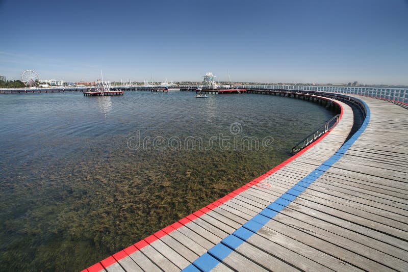 Promenade Australie de stationnement de bord de mer de Geelong images stock Promenade Australie de stationnement de bord de mer de Geelong images stock