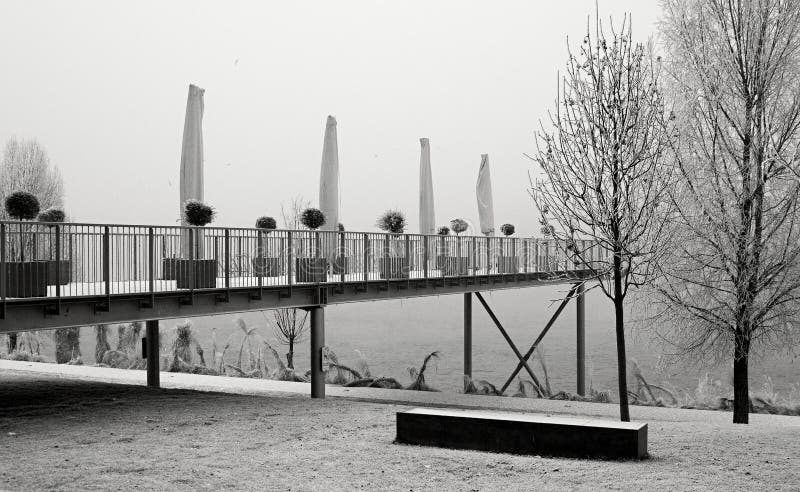 Promenade at the Danube riverbank near Old Town, Bratislava, Slovakia