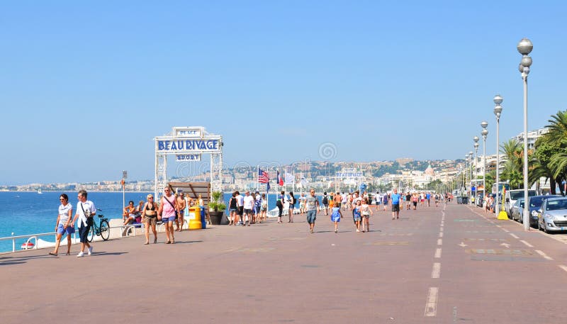 Promenade des Anglais in Nice, Frankrijk stock foto Promenade des Anglais in Nice, Frankrijk stock foto