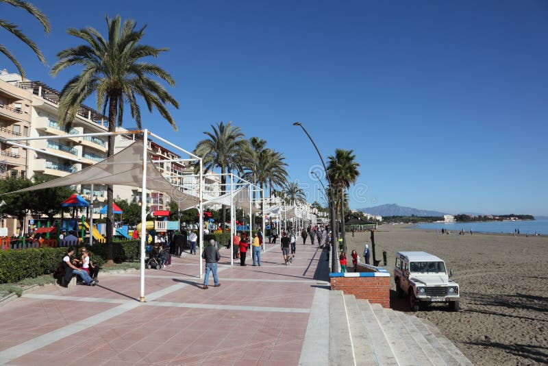 Promenade in Estepona, Spain Editorial Image Image of resort, palm