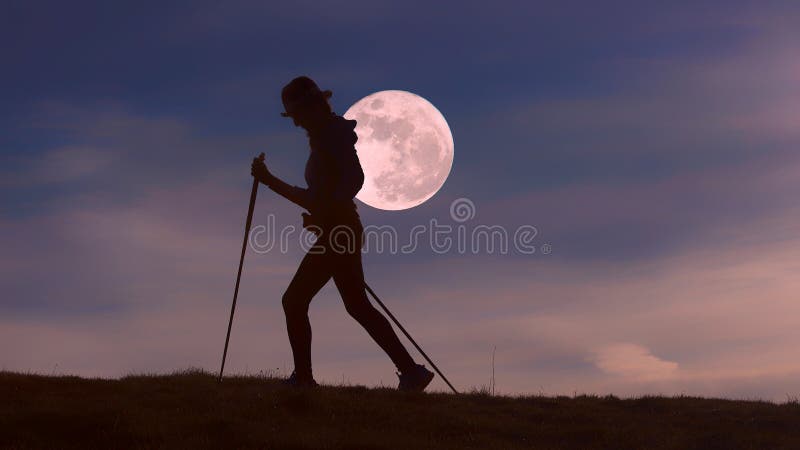 Promenade à la pleine lune photographie stock libre de droits Promenade à la pleine lune photographie stock libre de droits