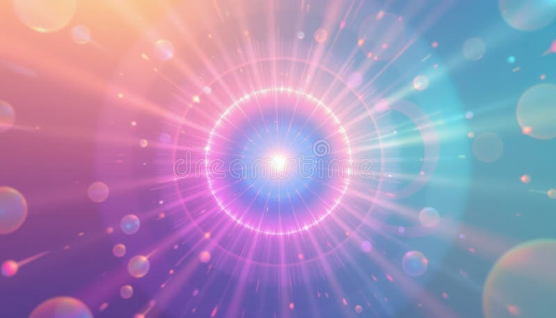 Promienisty gradient blasku aury inspirowany metafizyczną teorią barw fiolet brzoskwiniowy royalty ilustracja