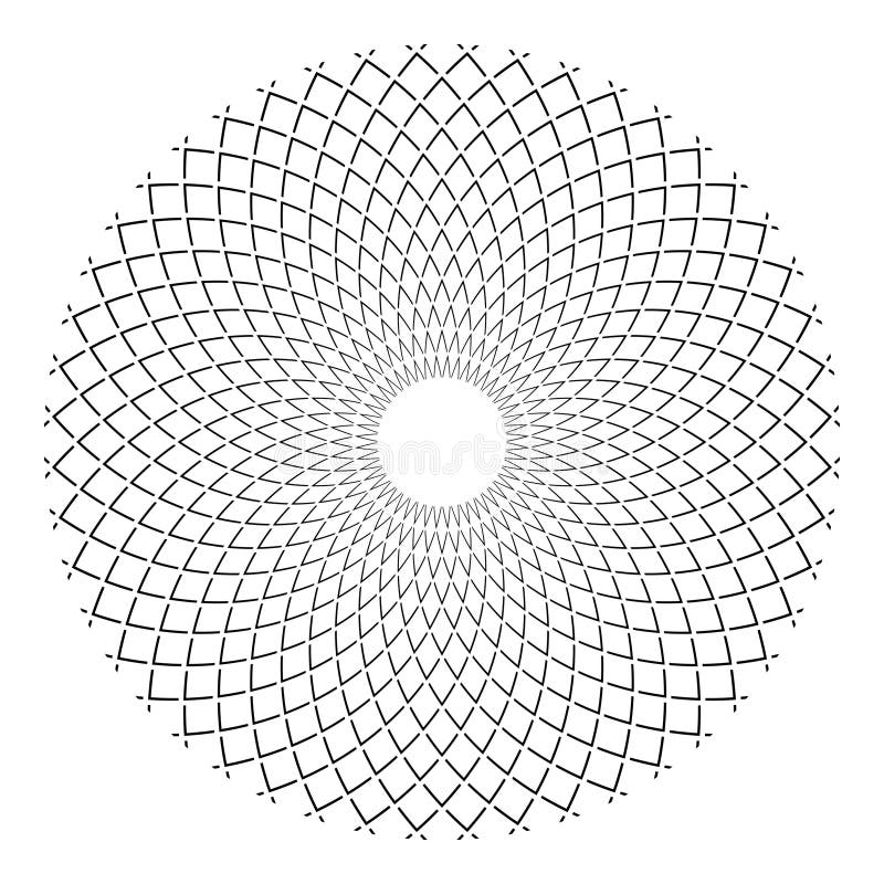 Promień okręgu geometrycznego. mandala ilustracja wektor