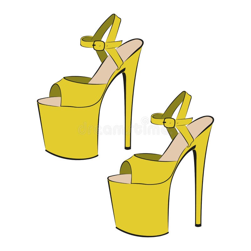Bright yellow dream paris heels - Depop