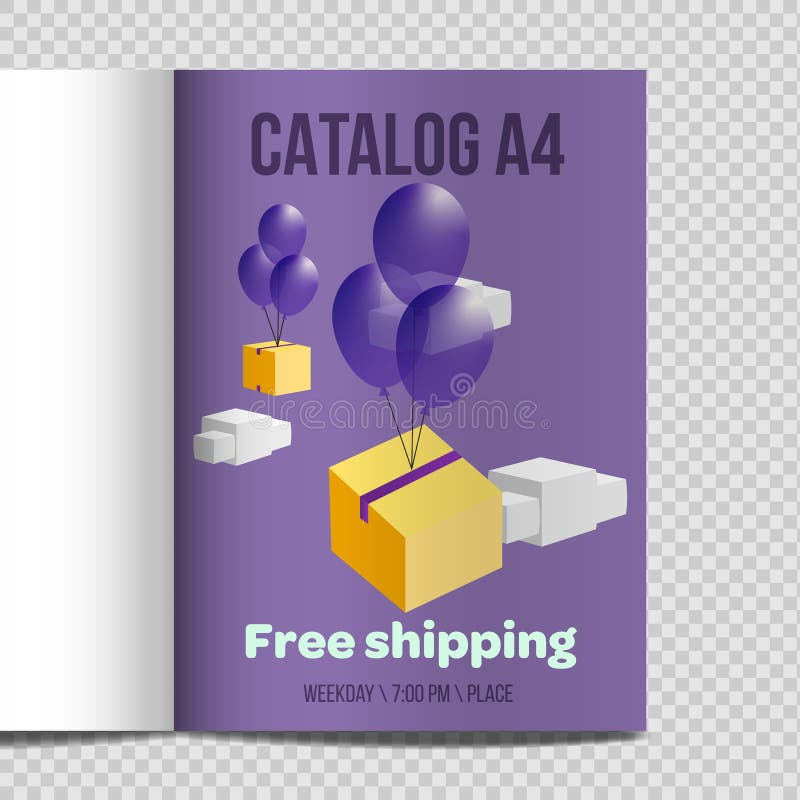 Promoción rápida del ejemplo de la hoja del catálogo A4 del vector