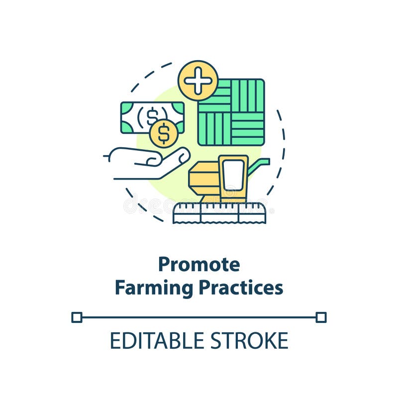 Promote farming practices concept icon royalty free illustration