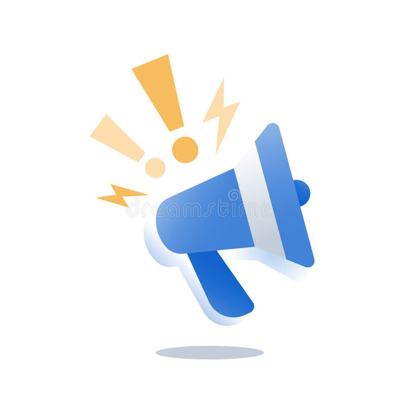 Promotion campaign, outbound marketing, smm strategy, advertising concept, public relations, red megaphone, event announcement stock illustration