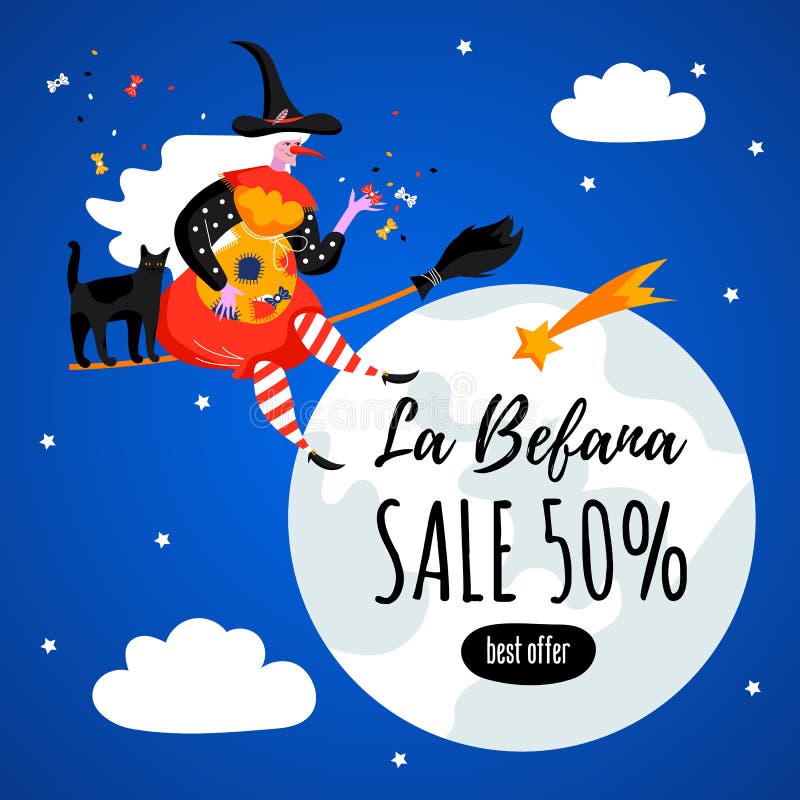 Buona Befana Epiphany Witch Getting Ready Sticker for Sale by  ShoaffBallanger