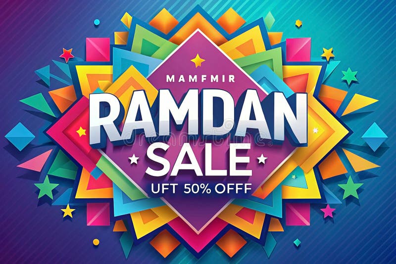 Promovare colorat de vânzare de Ramadan stock illustration