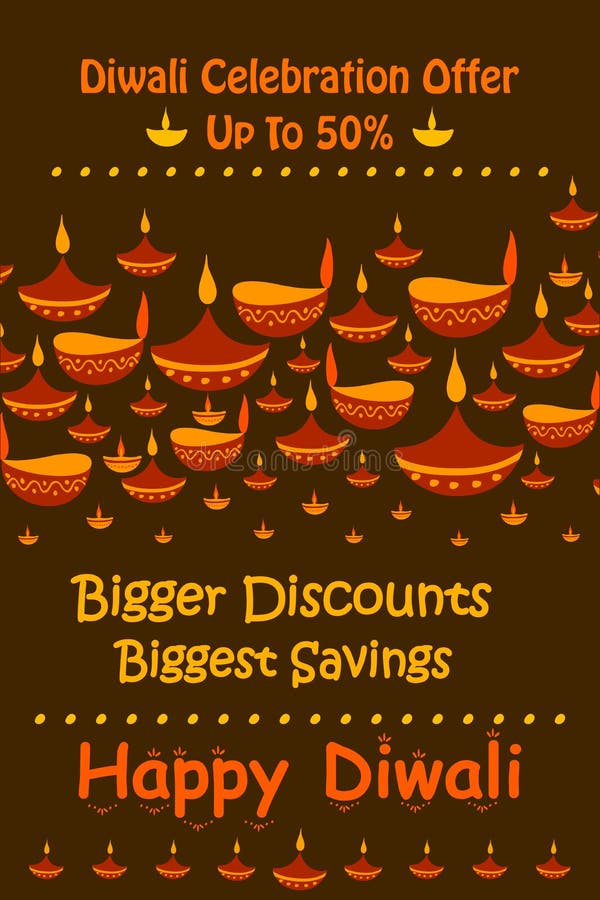 Promoção de venda feliz do disconto de Diwali ilustração do vetor Promoção de venda feliz do disconto de Diwali ilustração do vetor