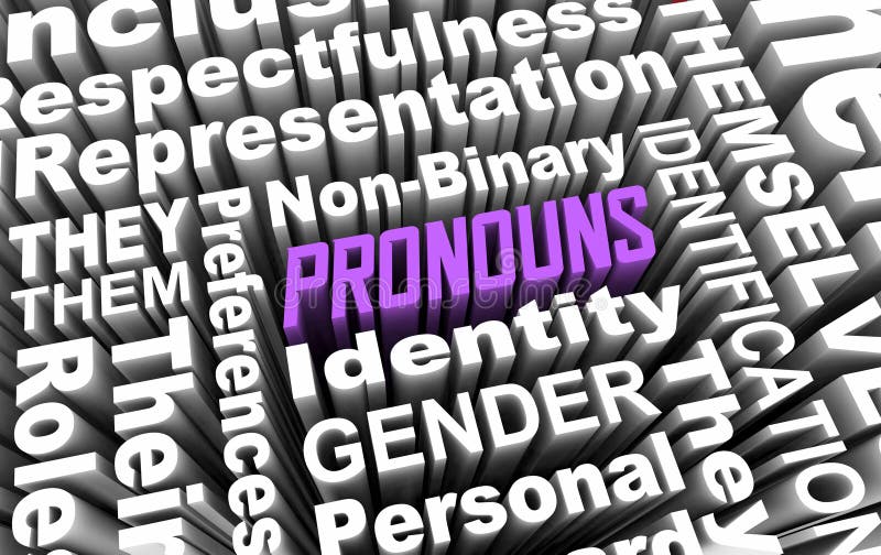 Pronouns Gender Identity Non-Binary Personal Preference Choices 3d Illustration