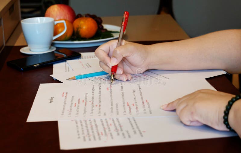 Proofreading  Paper  On Table Stock Image Image of 