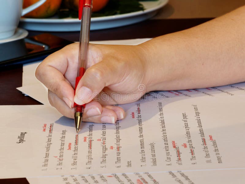  Proofreading  Paper  On Table Stock Photo Image of english 