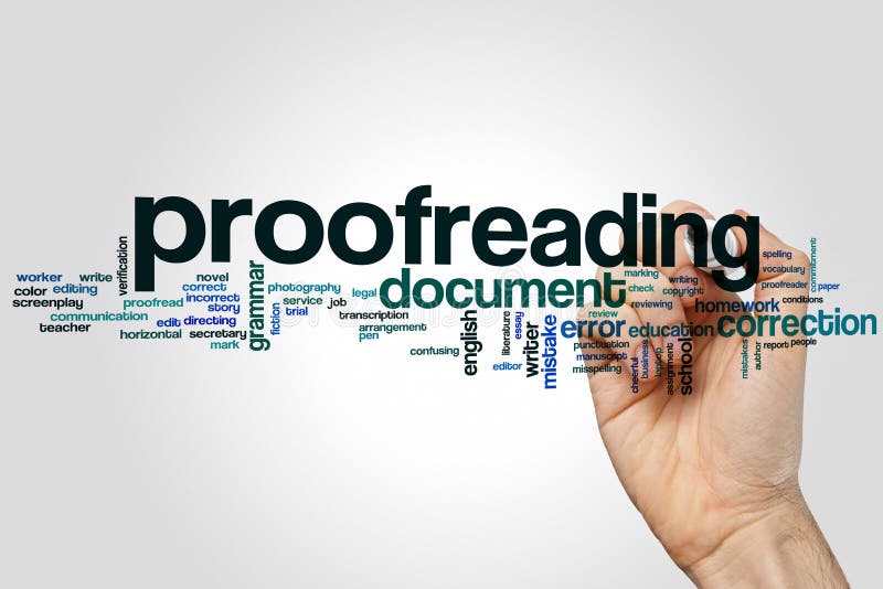 Proofreading word cloud