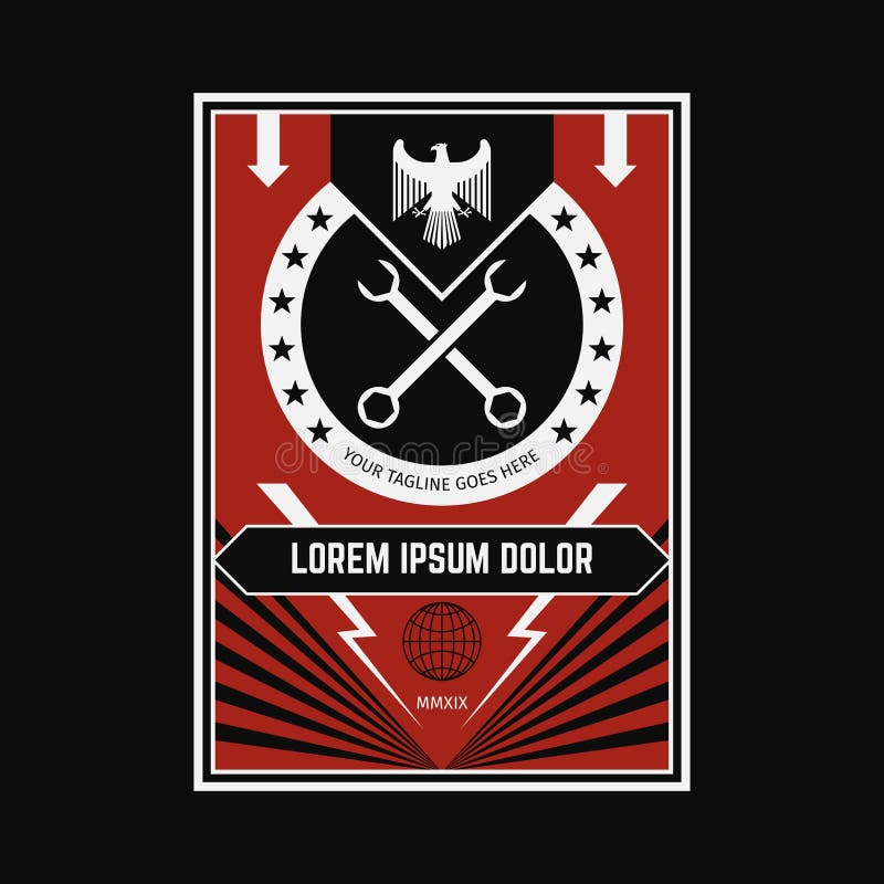 PROPAGANDA POSTER BACKGROUND stock illustration