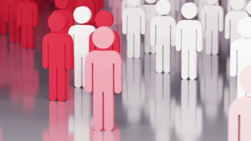 Propagation rapide du coronavirus parmi l'animation de processus d'illustration 3d de personnes de l'élevage covid19 epidemy. Viru banque de vidéos