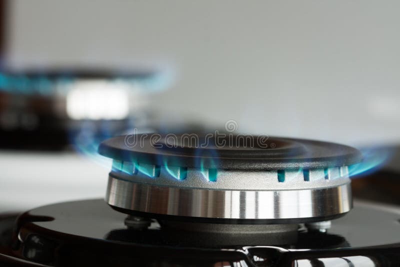 Propane Gas Burner Burn on Stove. Stock Photo Image of flame