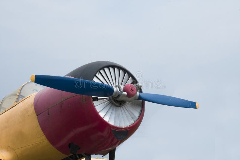 The Propeller of an Airplane, at-6 Texan Propeller and Engine, Vintage ...