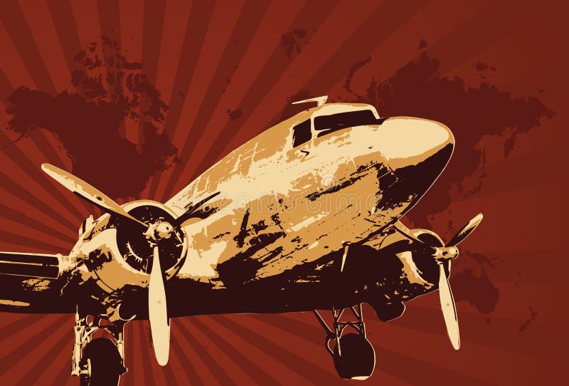 Propeller bomber vector illust