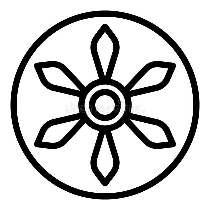 Propeller In A Circle Icon, Outline Style Stock Vector - Illustration