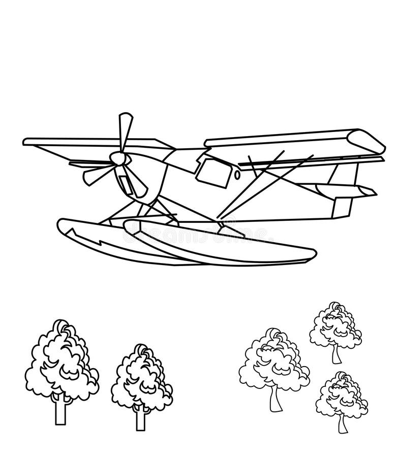 Propeller plane coloring page