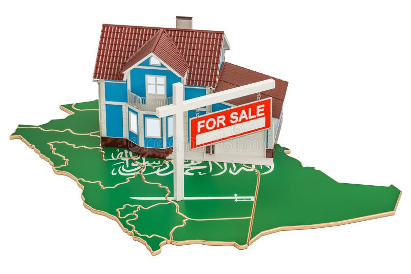 Property for Sale and Rent in Saudi Arabia Concept, 3D Rendering Stock