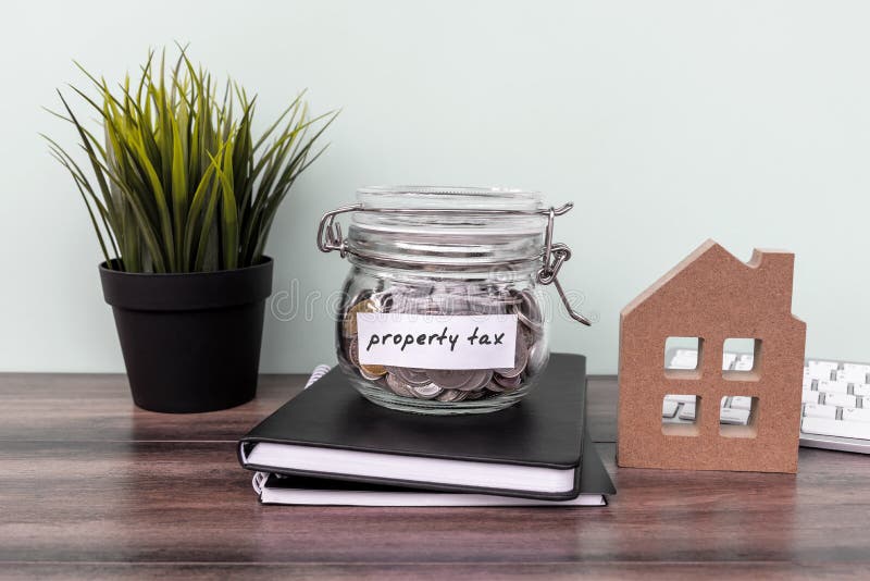 Property Tax label on coin jar