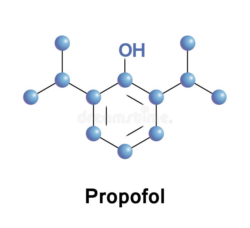 Illustration De Structure Moléculaire De Propofol. Illustration Stock