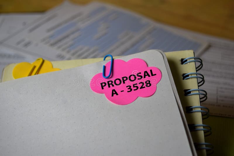 Proposal A-3528 write on a sticky note isolated on Office Desk. Business Document concept. Desk business concept stock images, royalty-free photos and pictures