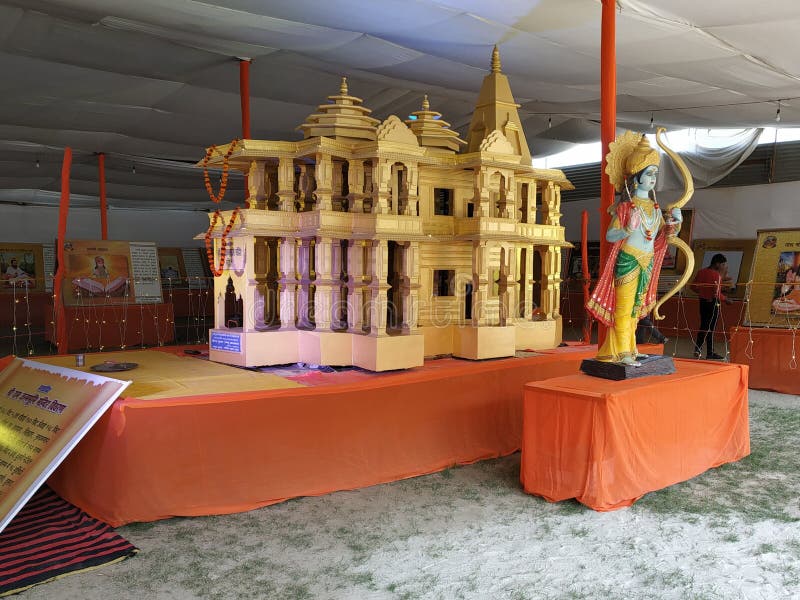 Proposed Ram Mandir Model by Ayodhya priest group of Ayodhya. royalty free stock photos