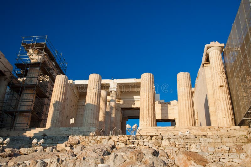 The Propylaea. Athens, Greece. stock photography