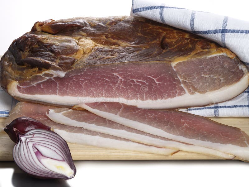 Fette Affumicate Del Prosciutto Fotografia Stock Immagine di pasto