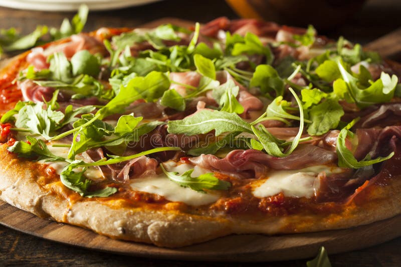 Prosciutto and Arugula Pizza Stock Image Image of rustic, baked 44848795