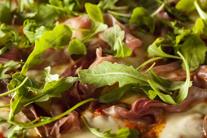Prosciutto and Arugula Pizza Stock Photo Image of fresh, flatbread
