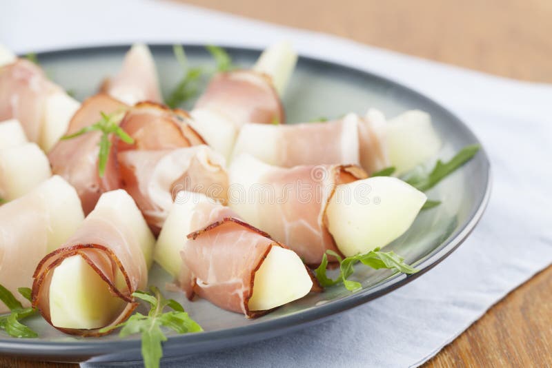 Prosciutto Di Parma E Melone Immagine Stock Immagine di fresco