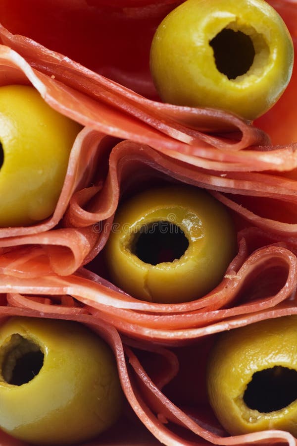 Prosciutto Di Parma with Green Olives Stock Photo Image of horizontal