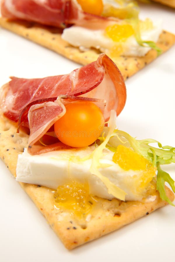 Prosciutto Goat Cheese Canapes Stock Photo Image of savory, canape