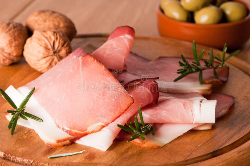 Prosciutto Ham with Rosemary Stock Photo Image of green, hors 12544390