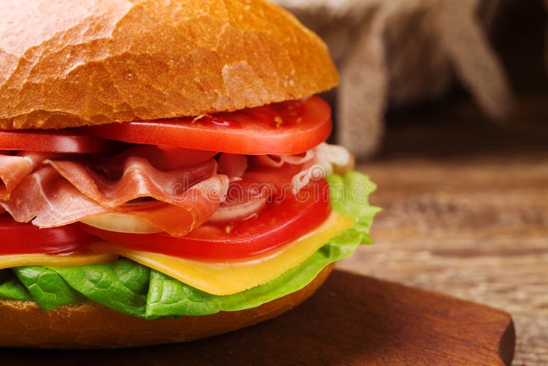 Prosciutto Ham Sandwich with Vegetables Stock Image Image of spain