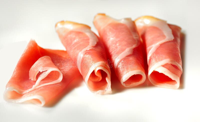 Prosciutto italiano Rolls foto de stock royalty free Prosciutto italiano Rolls foto de stock royalty free