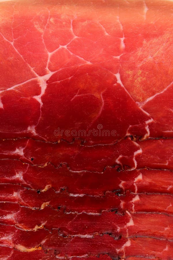 Prosciutto Red Meat Dry Pork Ham Texture Closeup Stock Photo Image of